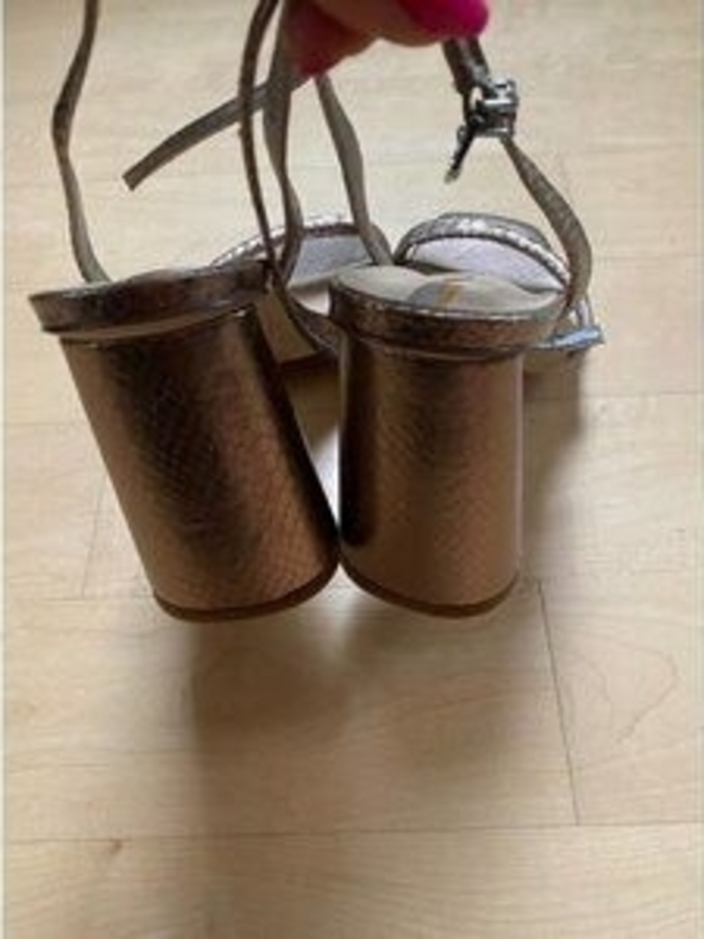 Nordstrom Metallic Bronze Strappy Heeled Sandals - Picture 7 of 7